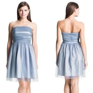donna morgan morgan strapless silk chiffon dress Donna Morgan ~ Beige Silk Chiffon Strapless Belt A-Line Party Dress 14 NEW $189